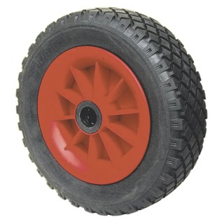 Guitel Hervieu Black, Red Polyurethane Trolley Wheel, 120 kg Load Capacity 260mm Dia 78mm Width Roller Bearing Hub 6022602058