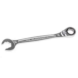 Facom Standard Open End Combined Ratchet 17 mm, 225 mm Overall Length Chrome Vanadium Steel 467BR.17