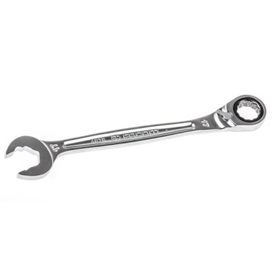 Facom Standard Open End Combined Ratchet 17 mm, 225 mm Overall Length Chrome Vanadium Steel 467BR.17