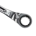 Facom Standard Open End Combined Ratchet 17 mm, 225 mm Overall Length Chrome Vanadium Steel 467BR.17