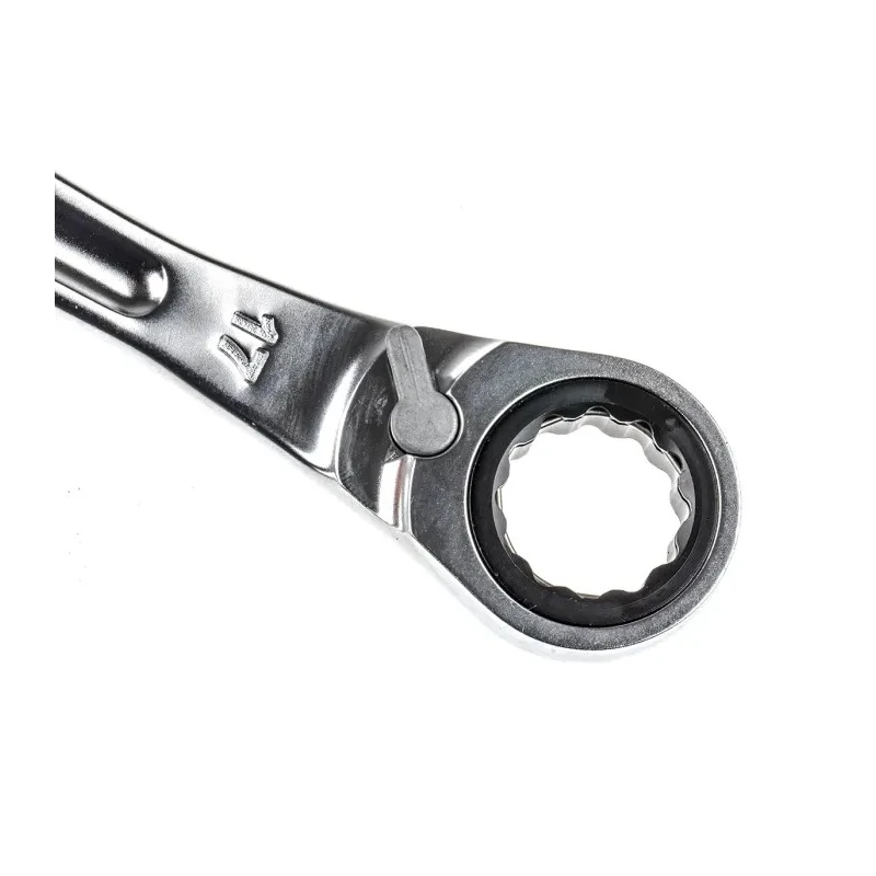 Facom Standard Open End Combined Ratchet 17 mm, 225 mm Overall Length Chrome Vanadium Steel 467BR.17