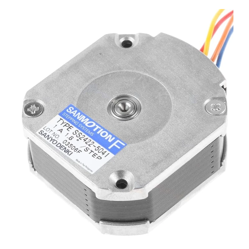 Sanyo Denki Stepper Motor 24V, 18.6mNm Holding Torque, 1.8° Step Angle, 42 x 42 mm Frame, 5 mm Shaft SS2422-5041
