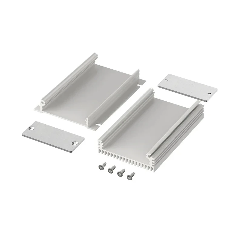 Bopla Aluminium Enclosure Flanged Filotec Set Series Silver Lid, IP40, 24.4 mm x 97453100.HMT1 Filotec F 524-100 KWL - SET