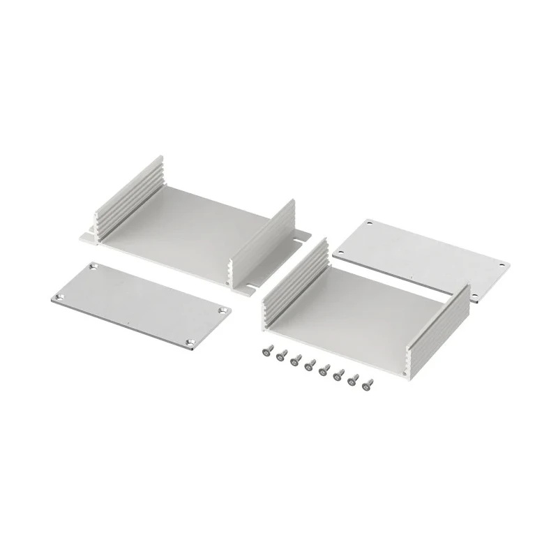 Bopla Aluminium Enclosure, Flanged Filotec Set Series Silver Lid IP40 48 mm x 80 mm 97218080.HMT1 Filotec F 1048-80 WL - SET