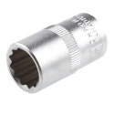 RS PRO 1/2 in Drive 15 mm 12 Point Square Chrome Vanadium Steel Socket 830-4114