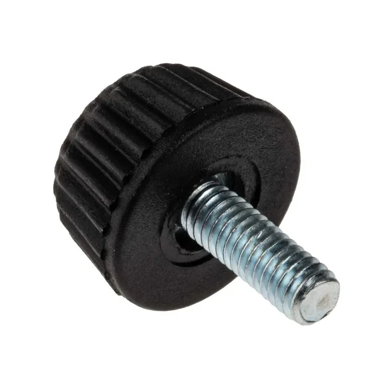 RS PRO Black Polyamide 6 Knurled Clamping Knob M4 Threaded Hole 15 mm Diameter 10 mm Thread Length 830-4145
