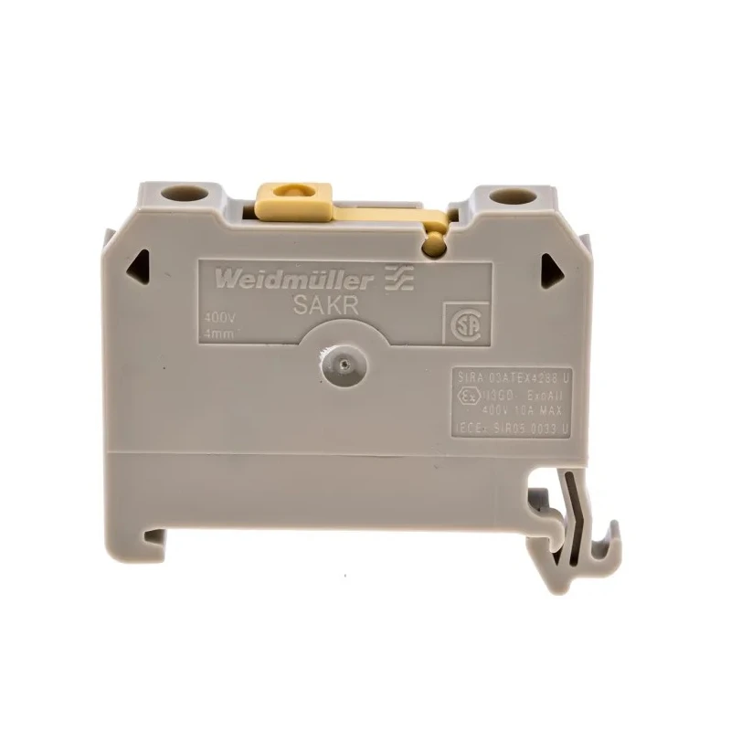 Weidmüller SAK Series 1-Level 2-Position DIN Rail Terminal Block Beige Yellow 4mm² Screw 0172160000