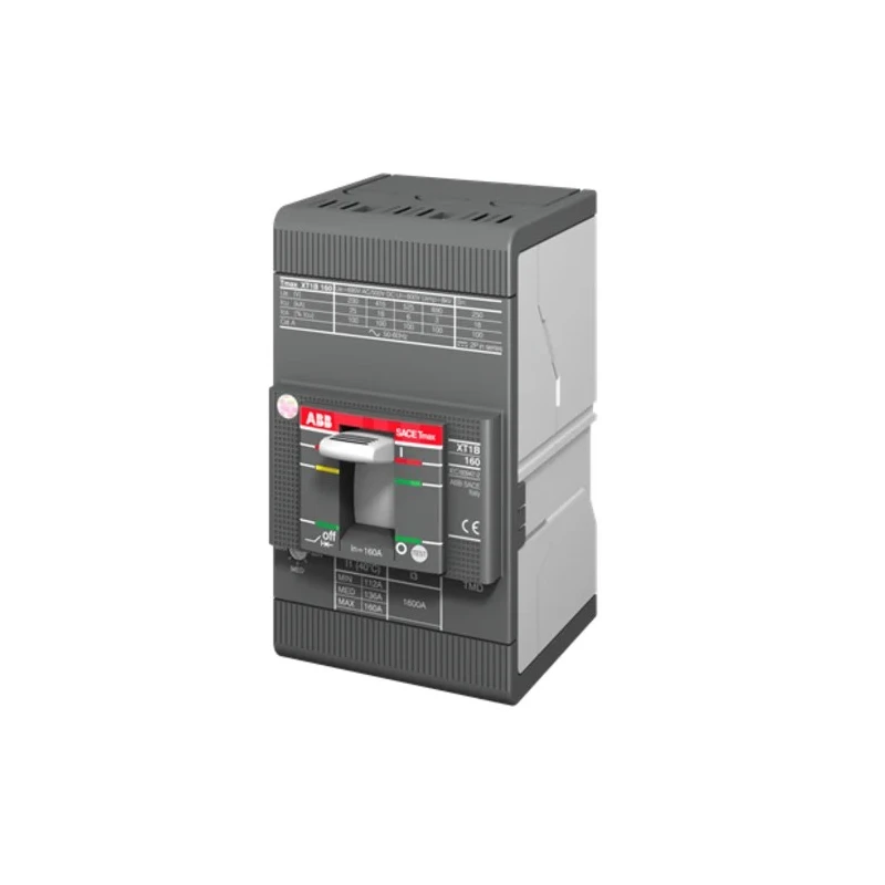 ABB Tmax XT Molded Case Circuit Breaker 3-Pole 100A 690V AC 500V DC Breaking Capacity 36kA Thermal Magnetic Tripping XT1N