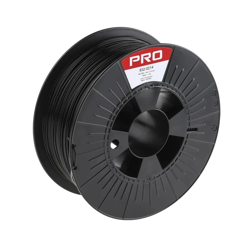 RS PRO 1.75 mm Black PLA 3D Printer Filament 1 kg 180°C-210°C Printing Temp 832-0214