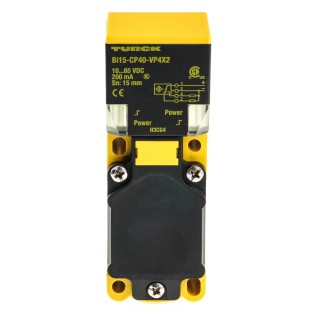Turck Inductive Proximity Sensor Block Body M20 Thread Size PNP Output 15 mm Detection Range 65V DC 200mA BI15-CP40-VP4X2