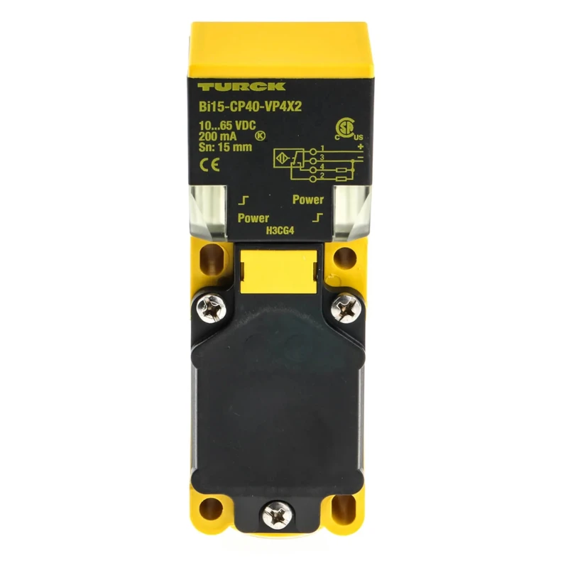 Turck Inductive Proximity Sensor Block Body M20 Thread Size PNP Output 15 mm Detection Range 65V DC 200mA BI15-CP40-VP4X2