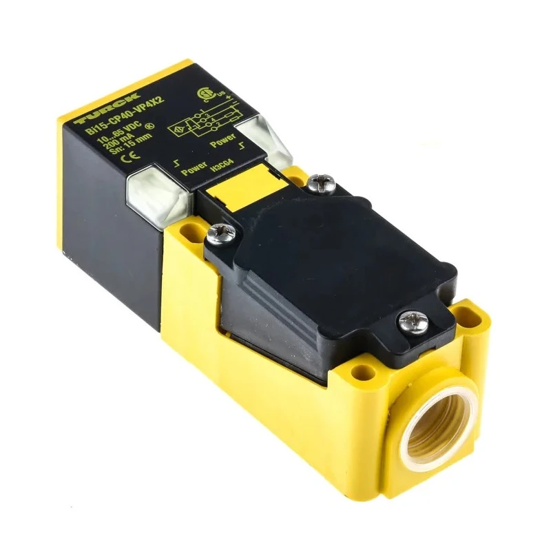 Turck Inductive Proximity Sensor Block Body M20 Thread Size PNP Output 15 mm Detection Range 65V DC 200mA BI15-CP40-VP4X2