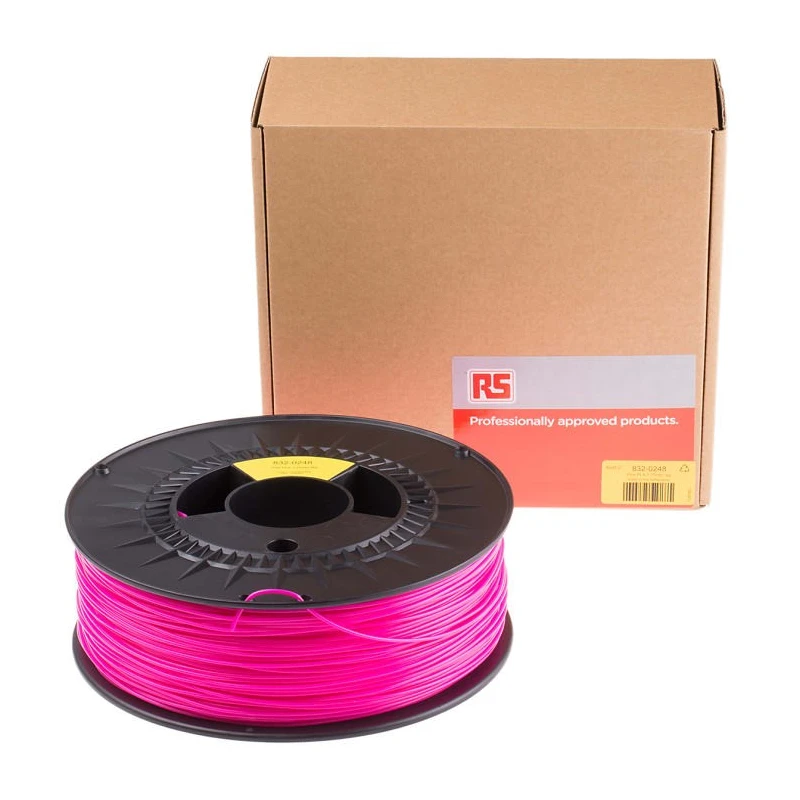 RS PRO 1.75 mm Pink PLA 3D Printer Filament, 1 kg 832-0248