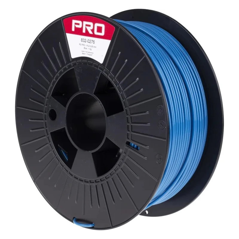 RS PRO 2.85 mm Blue Polylactic Acid (PLA) FDM 3D Printer Filament 1 kg 832-0276