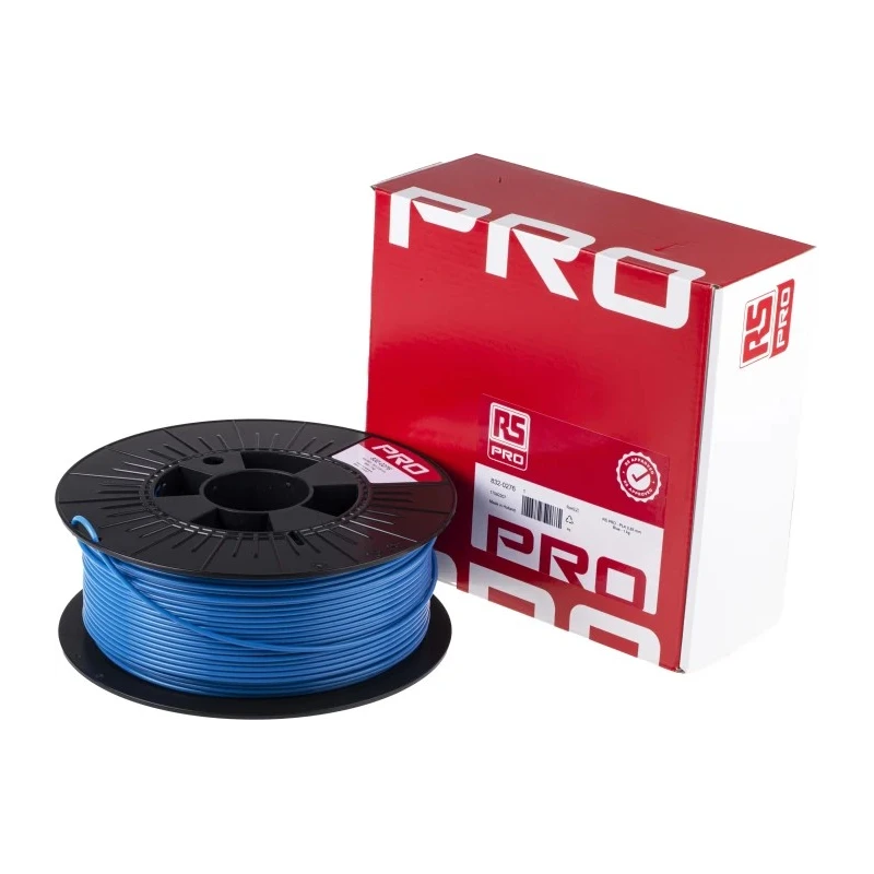 RS PRO 2.85 mm Blue Polylactic Acid (PLA) FDM 3D Printer Filament 1 kg 832-0276