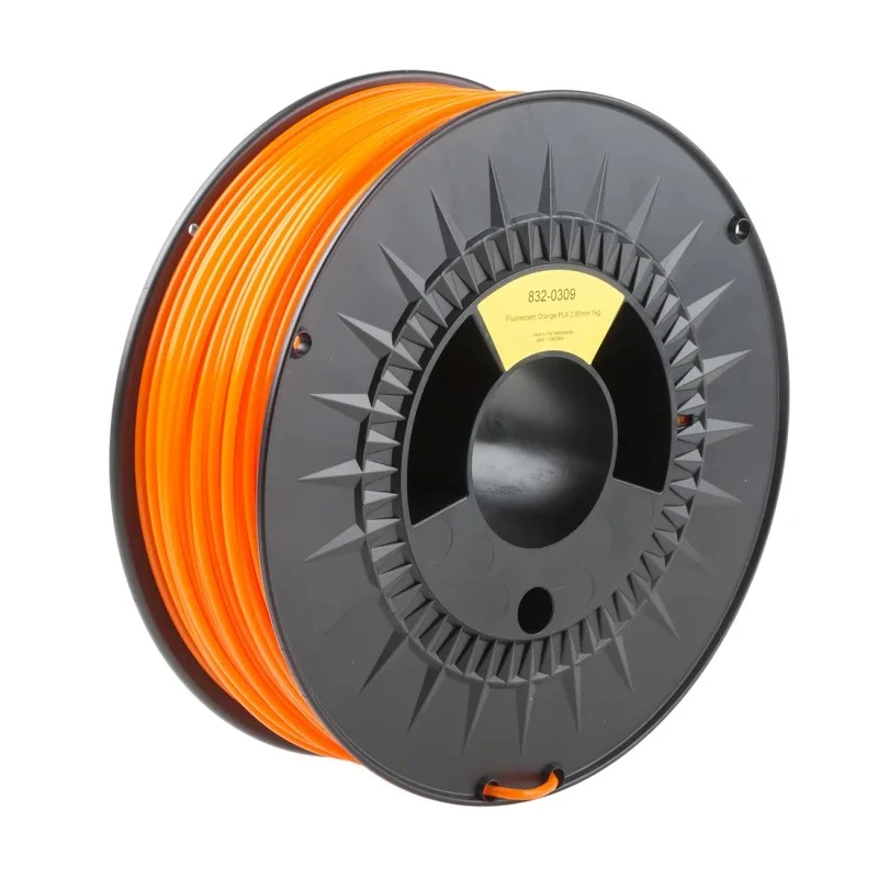 RS PRO 2.85 mm Fluorescent Orange Polylactic Acid (PLA) 3D Printer Filament 1 kg 832-0309