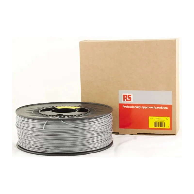 RS PRO 1.75 mm Silver ABS 3D Printer Filament 1 kg 832-0337