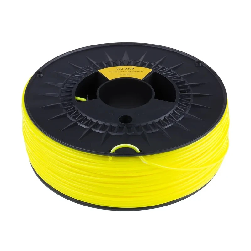 RS PRO 2.85 mm Fluorescent Yellow ABS 3D Printer Filament, 1 kg 832-0399