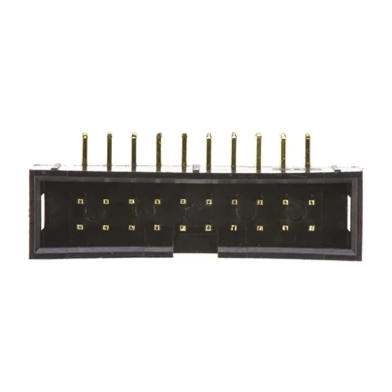 Amphenol Communications Solutions T821 Series Right Angle Through Hole PCB Header, 20 Contacts, 2.54 mm T821120A1R100CEU