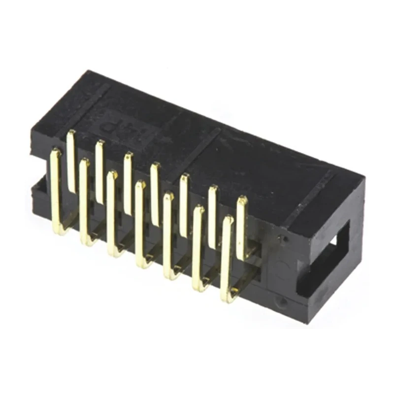 Amphenol Communications Solutions T821 Series Right Angle Through Hole PCB Header, 14 Contacts, 2.54 mm T821114A1R100CEU
