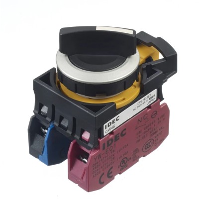 Idec Knob Selector Switch with 1 NO/1 NC Contact Configuration, 22 mm Cutout Diameter, 2 Positions CW4S-2E11