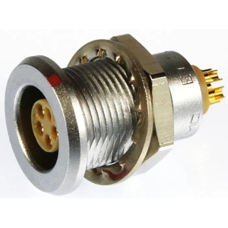 LEMO Circular Connector 2 Contacts 12 mm Panel Mount Socket Female IP68 0T Series EGG.0T.302.CLL