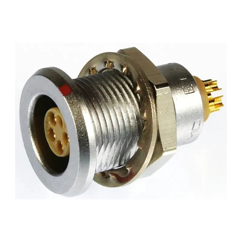 LEMO Circular Connector 2 Contacts 12 mm Panel Mount Socket Female IP68 0T Series EGG.0T.302.CLL