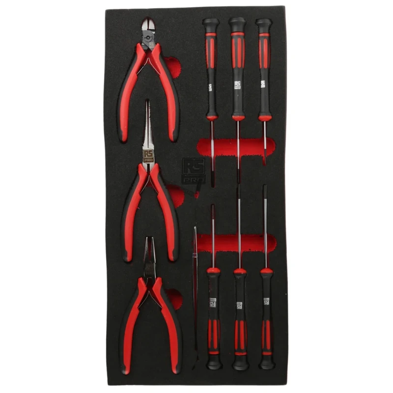 RS PRO 10 Piece Electronic Box Tool Kit with Foam Inlay 833-5919