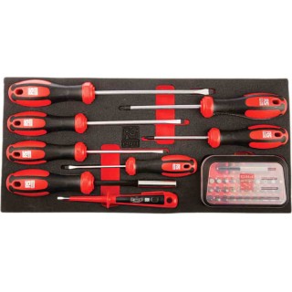RS PRO 39-Piece Slotted and Pozidriv Engineers Screwdriver Set with VDE 1000V Insulated Voltage Tester 833-5947