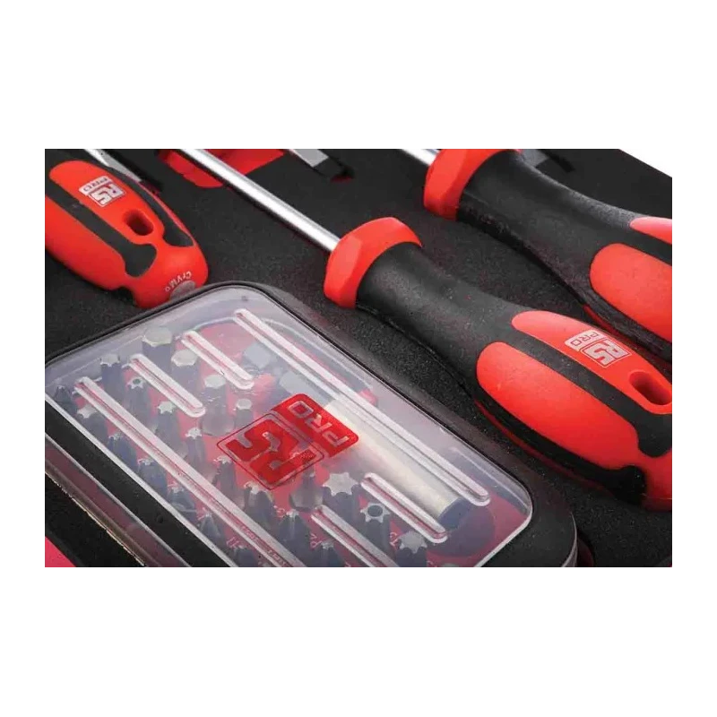 RS PRO 39-Piece Slotted and Pozidriv Engineers Screwdriver Set with VDE 1000V Insulated Voltage Tester 833-5947
