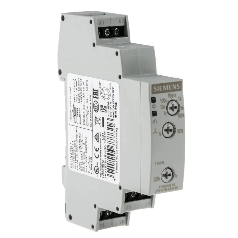 Siemens 7PV15 Series DIN Rail Timer Relay, 2-Contact, 12 to 240 V DC/AC Supply, Multifunction, 0.05 to 360000 7PV1578-1BW30