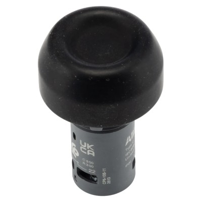 ABB Compact Series Momentary Push Button Switch, Panel Mount, 22 mm Cutout, 1 NO/1 NC Contact 1SFA619105R1076 CP6-10B-11