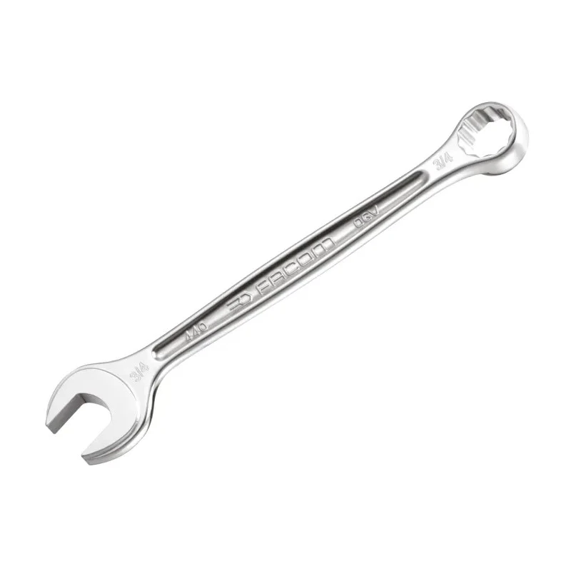 Facom Combination Spanner 3/8 in, 145mm Overall Satin Chrome Finish 12-Point 15° Offset 440.3/8