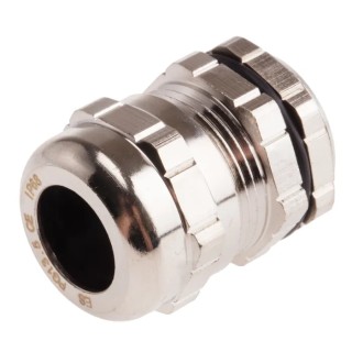 Alpha Wire Metallic Nickel Plated Brass Cable Gland PG13.5 Thread 6 mm Minimum, 12 mm Maximum, IP68 835-4099