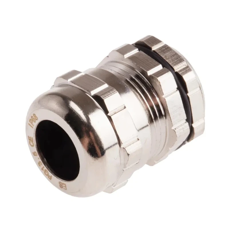Alpha Wire Metallic Nickel Plated Brass Cable Gland PG13.5 Thread 6 mm Minimum, 12 mm Maximum, IP68 835-4099