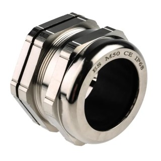 RS PRO Metallic Nickel Plated Brass Cable Gland, M50 Thread, 30 mm to 38 mm Cable Diameter, IP68 Protection 835-4122