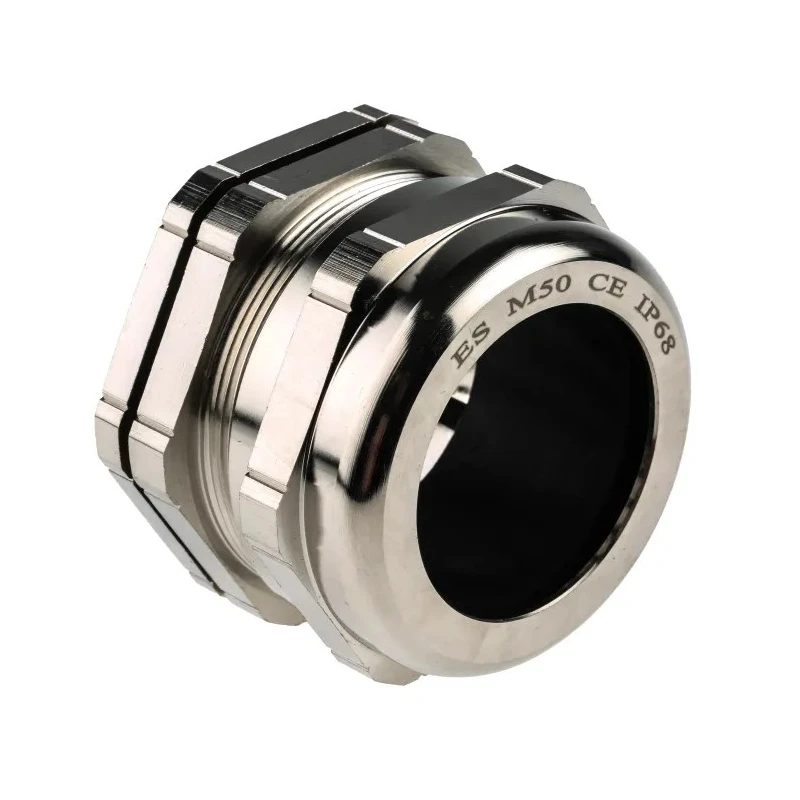 RS PRO Metallic Nickel Plated Brass Cable Gland, M50 Thread, 30 mm to 38 mm Cable Diameter, IP68 Protection 835-4122
