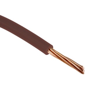 RS PRO H07V-R Series Brown 1.5 mm² Hook Up Wire, 16 AWG, 7/0.53 mm Core Strands, 100 m Length, Polyvinyl Chloride 836-0864