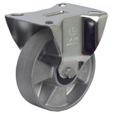 LAG Fixed Aluminium Castor Wheel, 150 kg Load Capacity, 110 mm Diameter, Stainless Steel Frame 39168