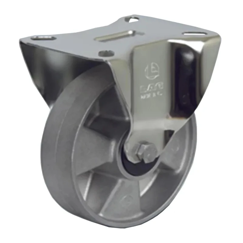 LAG Fixed Aluminium Castor Wheel, 150 kg Load Capacity, 110 mm Diameter, Stainless Steel Frame 39168