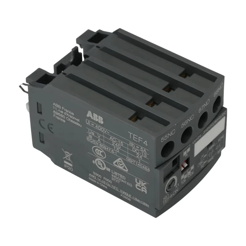 ABB Contactor Relay, Timer Function, 240V AC Coil, 2-Pole, 3A Contact Current, 1 NO/1 NC TEF4