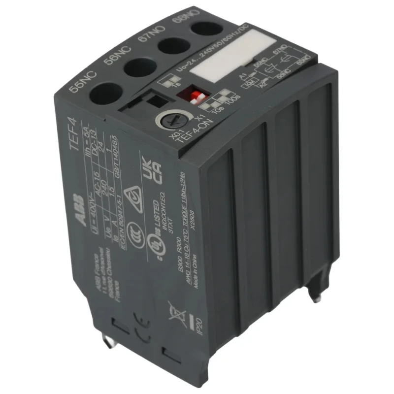 ABB Contactor Relay, Timer Function, 240V AC Coil, 2-Pole, 3A Contact Current, 1 NO/1 NC TEF4