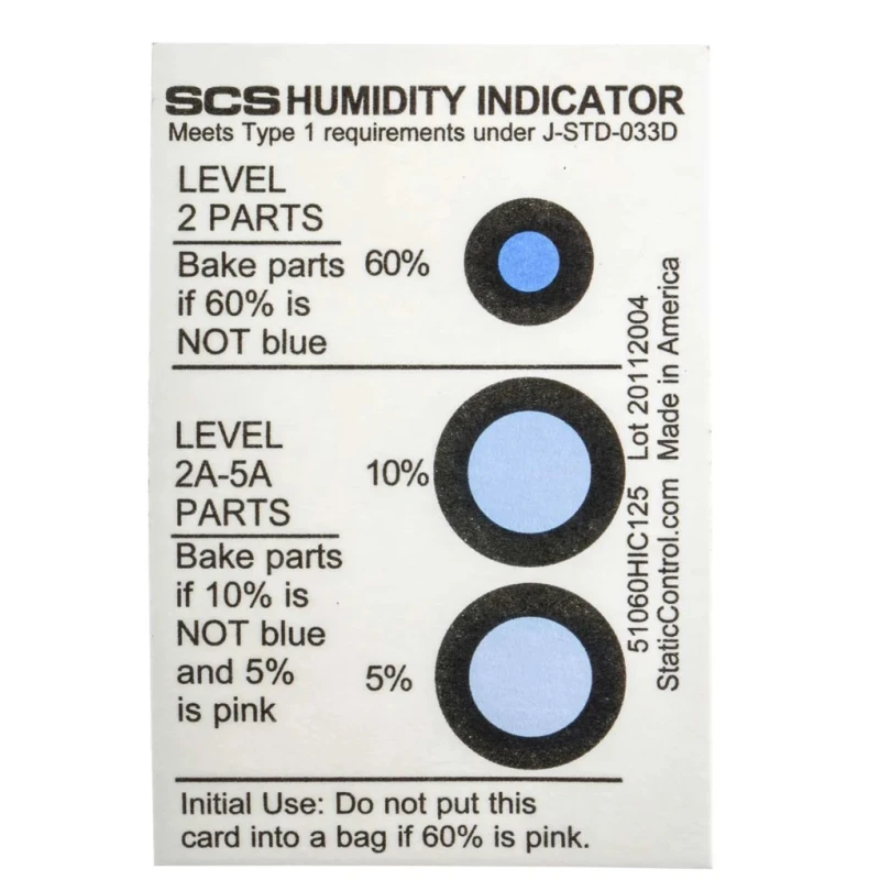 SCS Black Blue Blotting Paper Impregnated with Cobaltous Chloride ESD Label Humidity Indicator 3in x 2in 51060HIC125