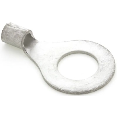 JST Uninsulated R Series Ring Terminal, 16 mm Stud Size, 6 AWG Wire Size, Grey 14-16