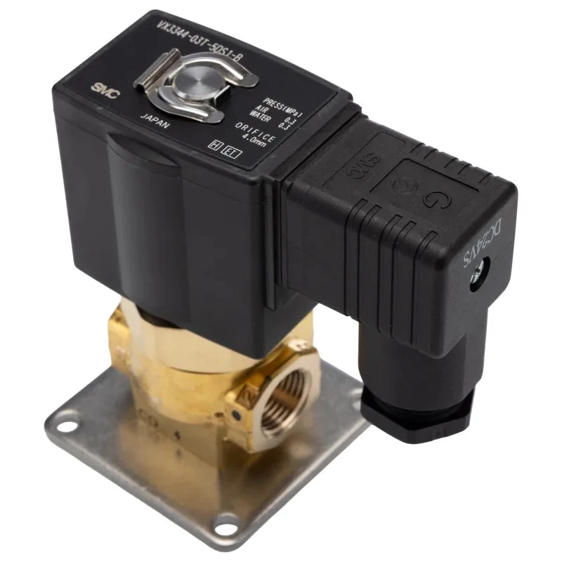 SMC Stainless Steel 3-Port Solenoid Valve VX3344-03T-5DS1-B 24V DC 3/8 in Orifice 4mm VX3 Series
