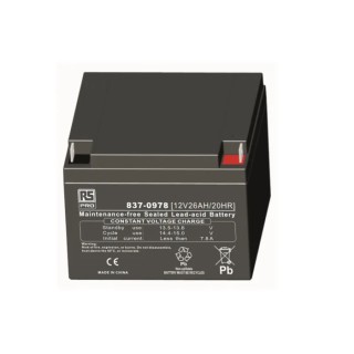 RS PRO 12 V T3 Sealed Lead Acid Battery 26 Ah, AGM Construction, 125mm x 166mm 837-0978