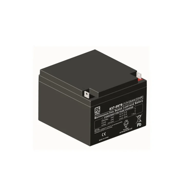 RS PRO 12 V T3 Sealed Lead Acid Battery 26 Ah, AGM Construction, 125mm x 166mm 837-0978