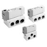 SMC Pneumatic Solenoid Valve 3 Position Double Check, Threaded M5 x 0.8 Port, Die Cast Aluminium & Zinc Body, 0.7 SYA3220-M5