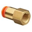 SMC Pneumatic Fitting KQ2 Series Push-in Tube 0.15625 in Female Thread 1/4 in NPT KQ2F03-35A