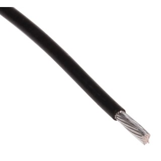 RS PRO Black 0.34 mm² Hook Up Wire 22 AWG 19/0.15 mm Silver Plated Copper Conductor 100 m PTFE Jacket 300V 200°C 841-7263